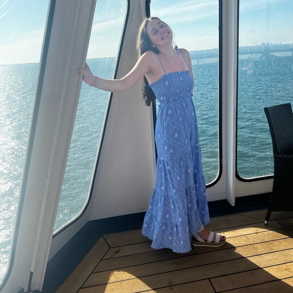 blue forever 21 maxi dress